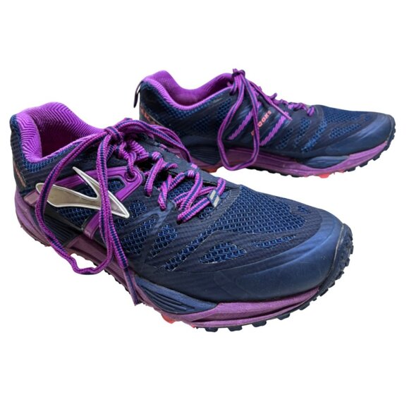 Brooks Cascadia 10 Trail Running Shoes Navy Purple Lightweight Sz 8 B #i - Picture 1 of 8